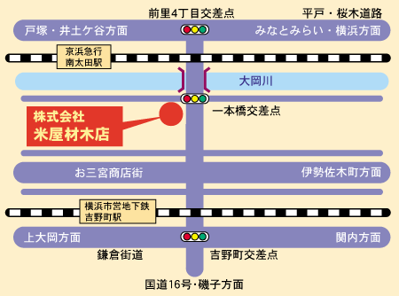 米屋材木店の地図